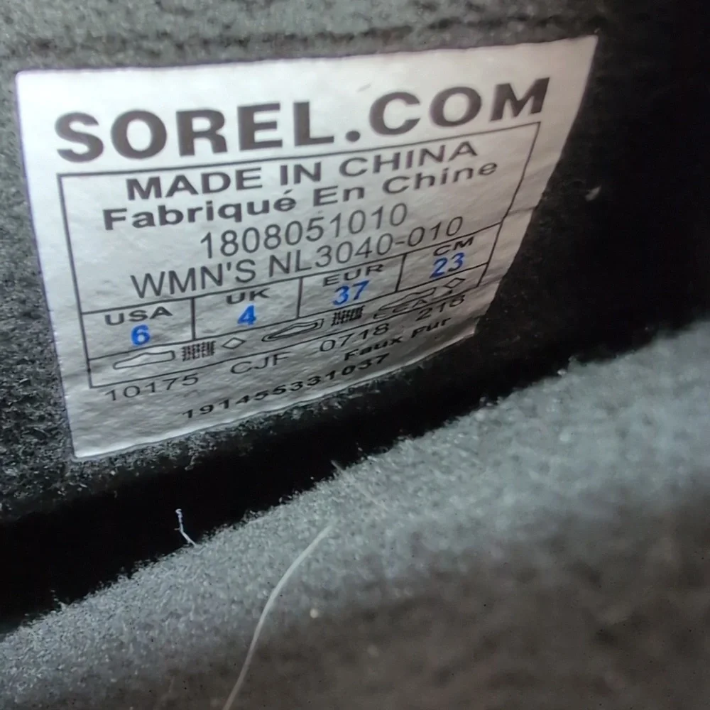 Sorel explorer carnival 100g black boots womans size 6 EU 37 - Picture 15 of 15